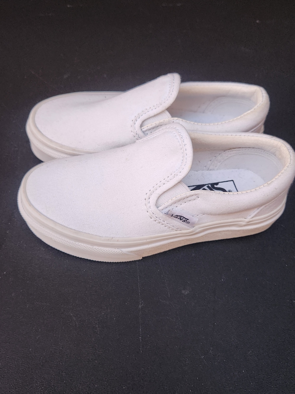 Vans Kids Classic Slip-On Canvas Sneakers Size 10.5 Boy Or Girl Like New!